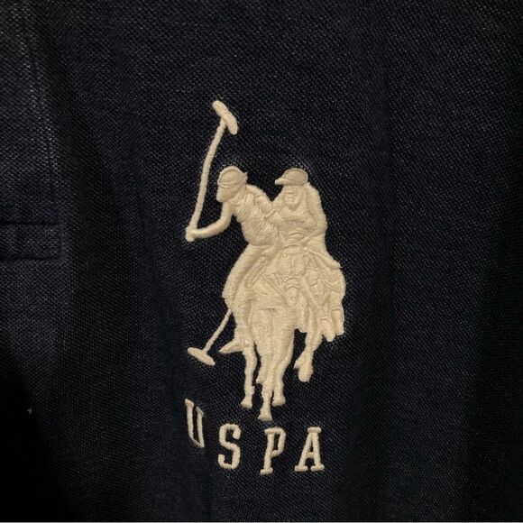 US Polo Assn Vintage Men's Navy Blue Polo Short Sleeve Shirt Embroidered size 2X - Picture 4 of 9